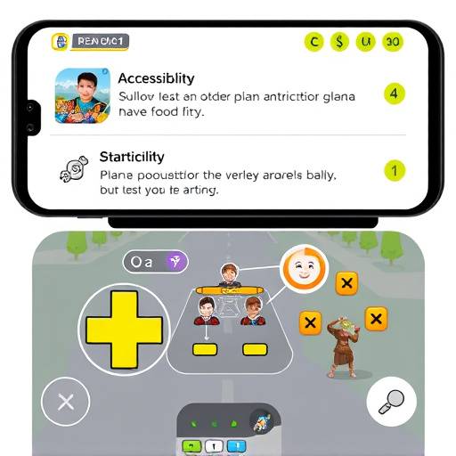 Image showcasing accessibility options in a mobile game