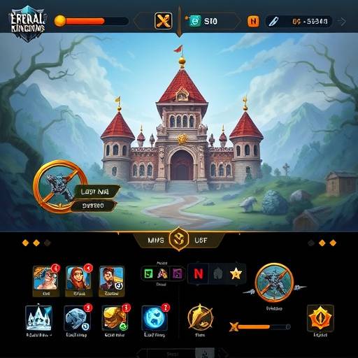 Mockup of the new UI updates for the popular game 'Eternal Kingdoms'